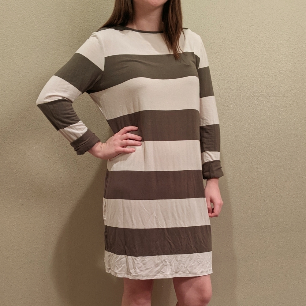 Striped tee shirt dress